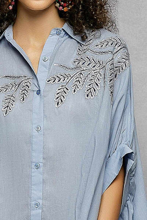 Short Sleeve Embroidered Relaxed Fit Shirt