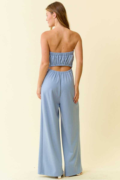 Brushed Modal Strapless Culotte Jumpsuit