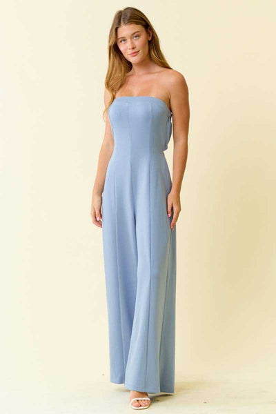 Brushed Modal Strapless Culotte Jumpsuit