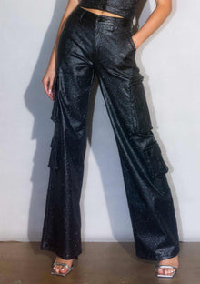 Metallic Cargo Pants