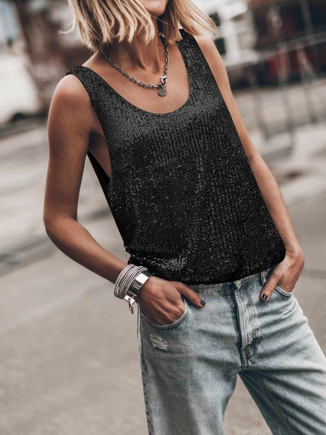 Fashion Everything With Sassy Sequin Tank