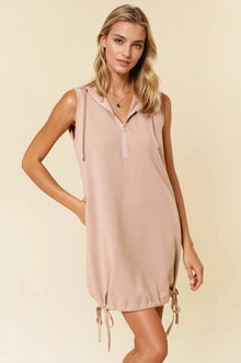 Sleeveless Athleisure Hooded Mini Dress