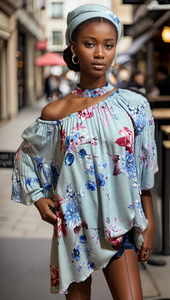 Off -The- Shoulder Babydoll Tunic Top