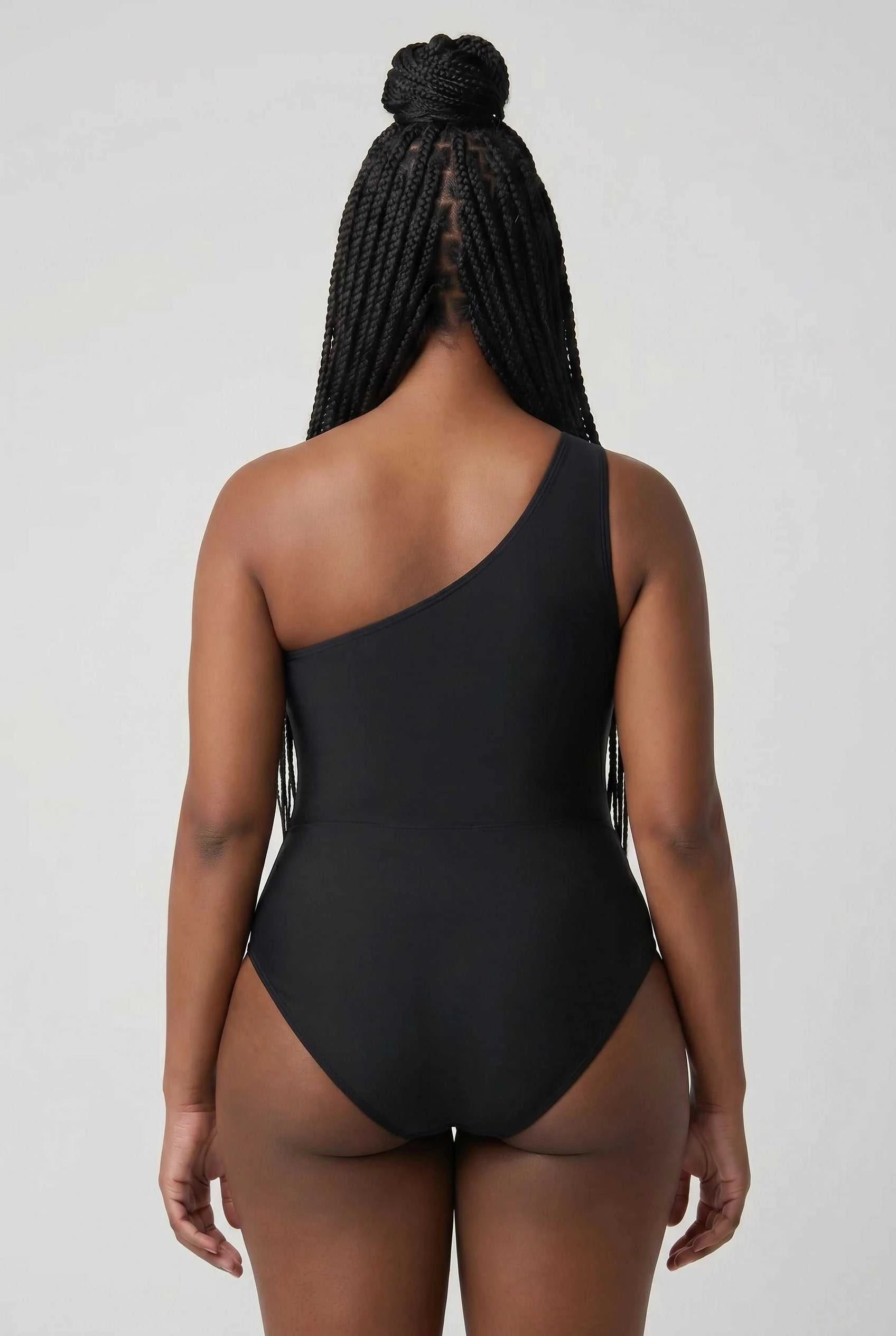 Modern, One Shoulder, Sleek Silhouette Design Swimsuit