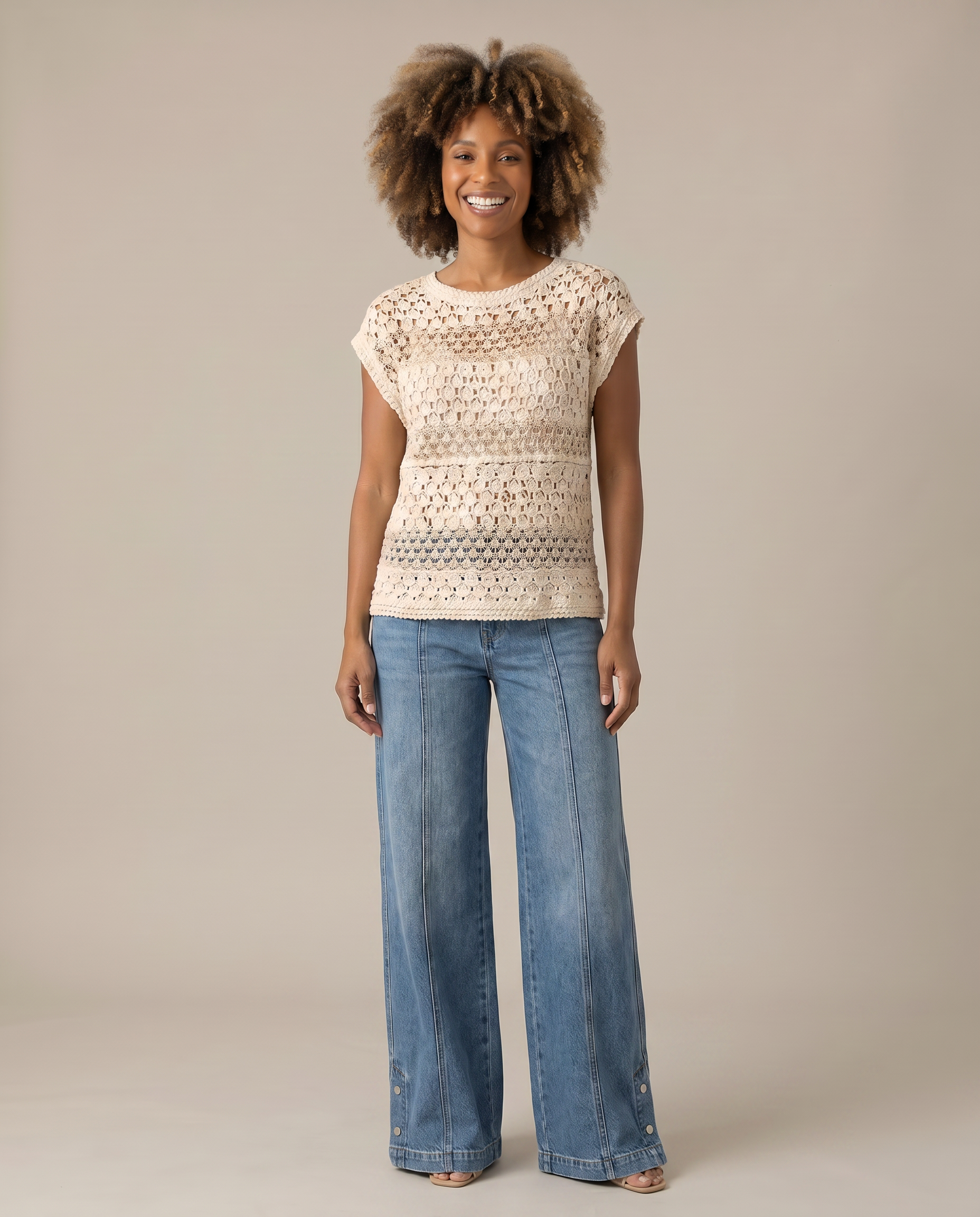 Palazzo Style Wide Leg Jeans