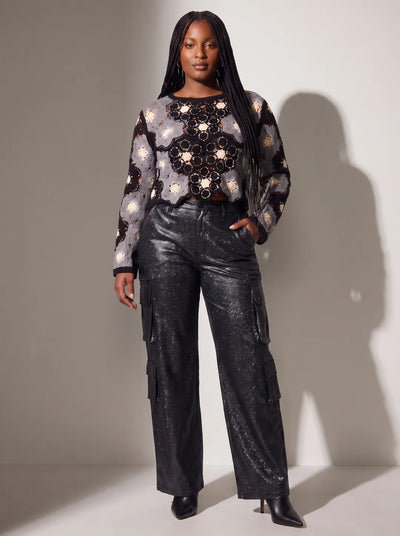 Metallic Cargo Pants