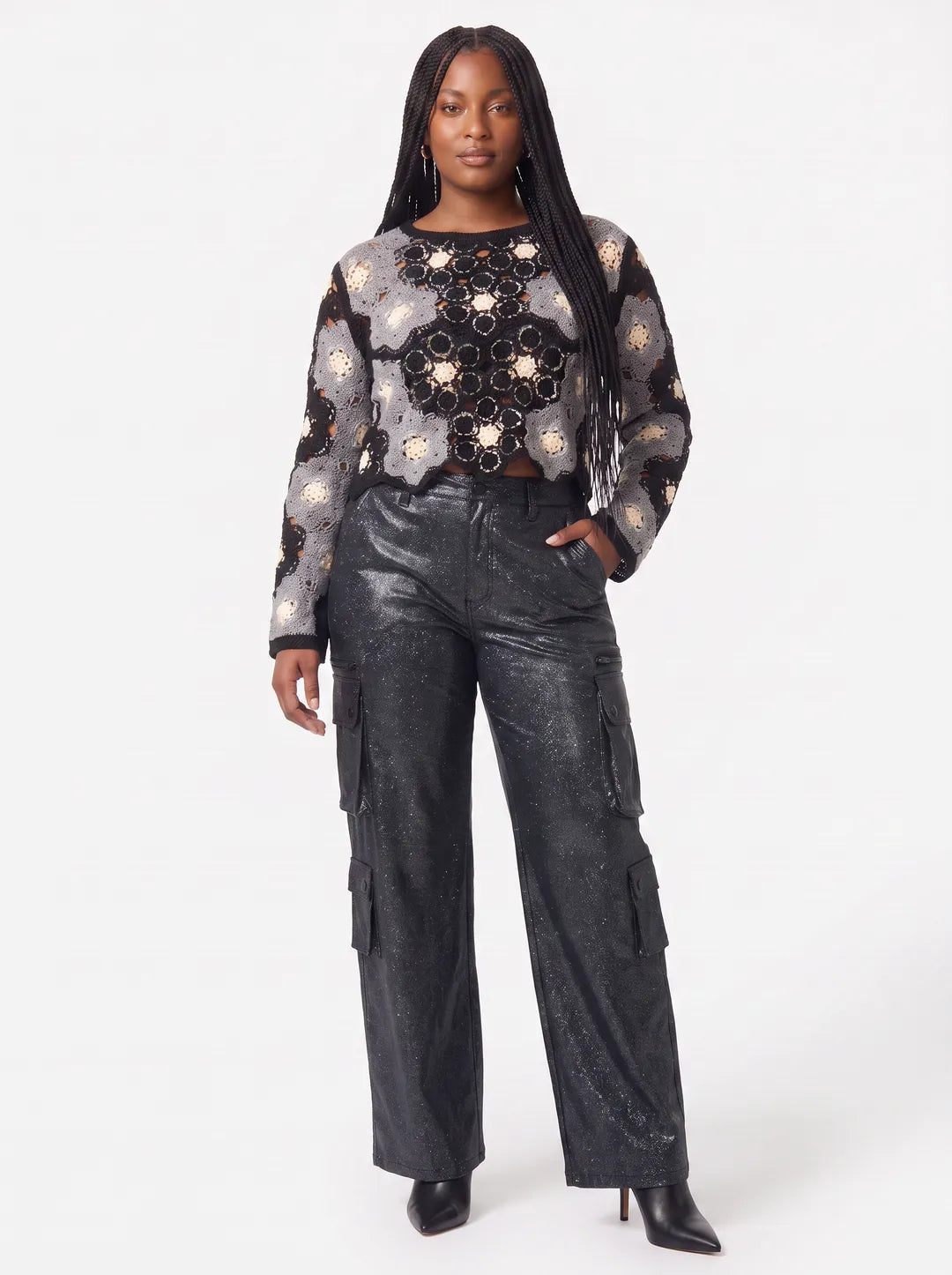 Naomi Crochet Metallic Cargo Shot 1 Front