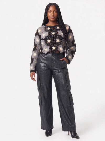 Metallic Cargo Pants