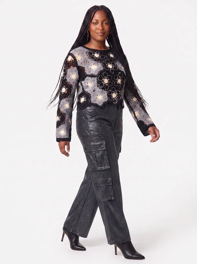 Metallic Cargo Pants