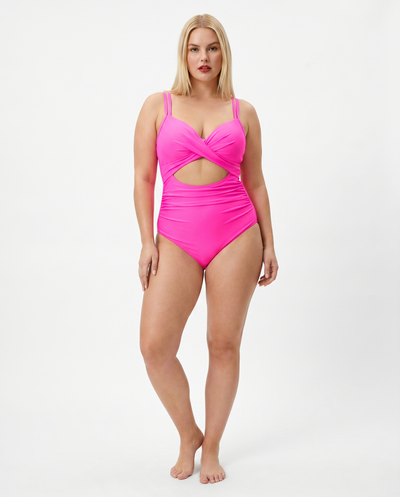 Be Bold Hot Pink Swimsuit With Tummy Control Waist.