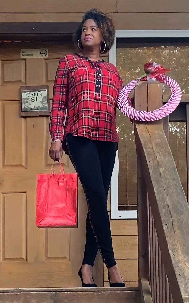 Tartan Red Plaid top and pants set