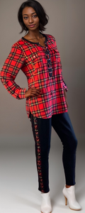 Tartan Red Plaid top and pants set