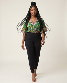 Green Leaf Print Top
