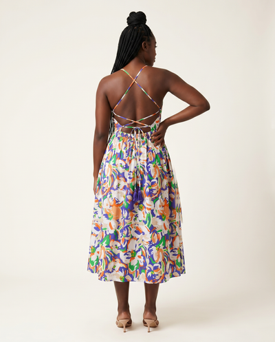 Printed Poplin Midi Dress