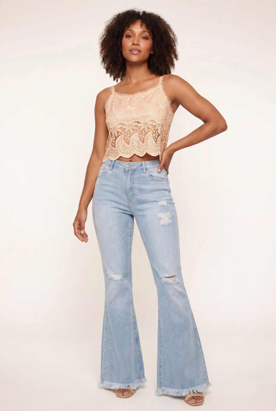 Ice Peach Embroidered Top