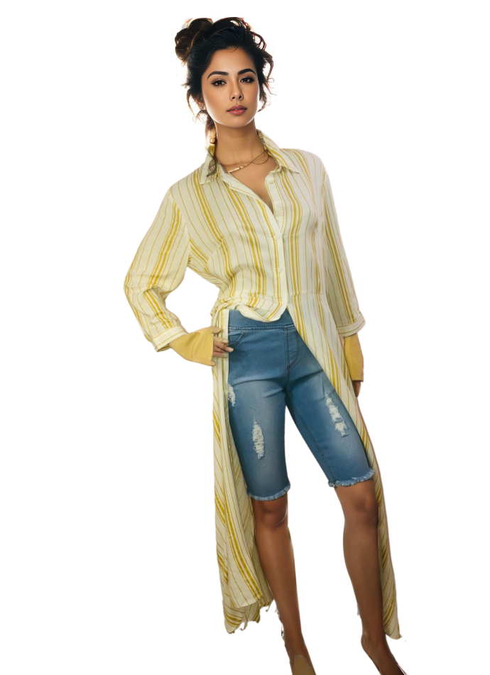 Sunshine Yellow Pinstripe Dress & Blouse