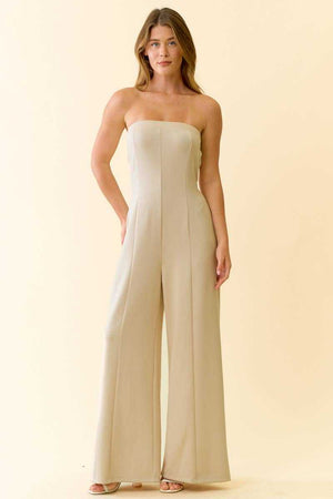 Brushed Modal Strapless Culotte Jumpsuit