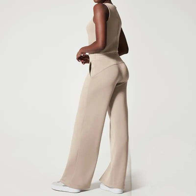 Ladies Apricot Sleeveless Daily Jumpsuit