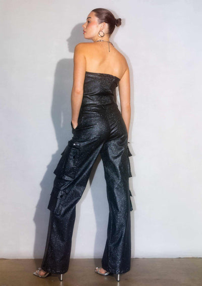 Metallic Cargo Pants
