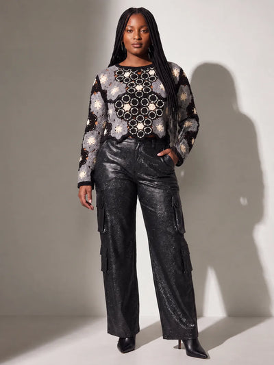 Metallic Cargo Pants