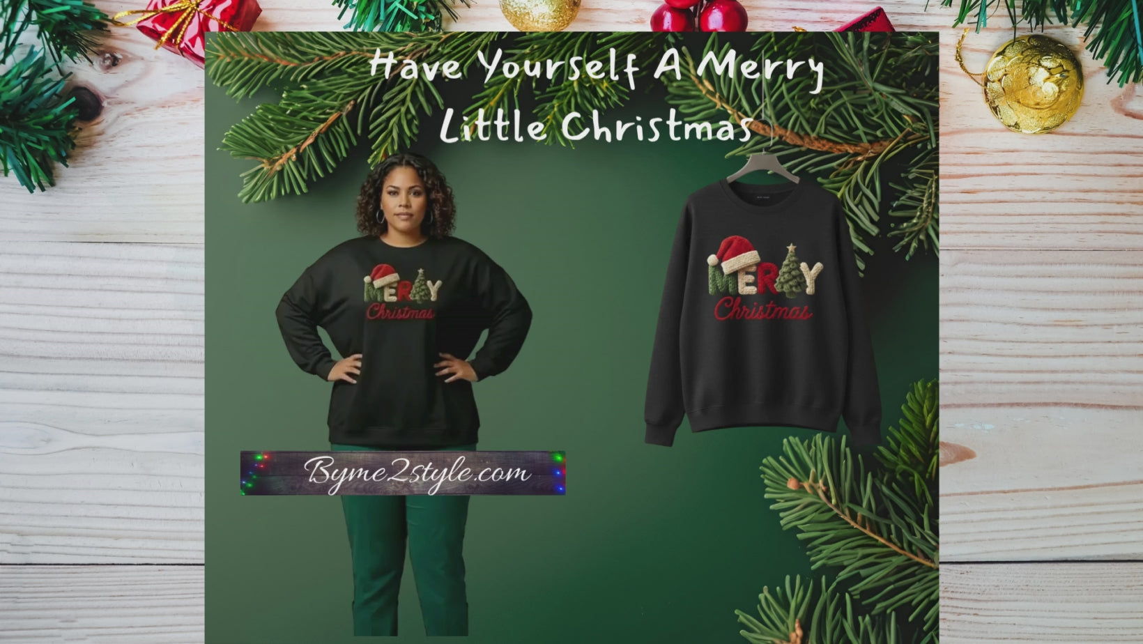 MERRY CHRISTMAS SANTA HAT FAUX LOOK YARN VINYL